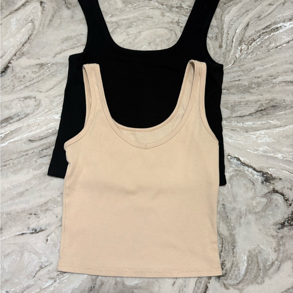 Women's Black and Tan Tank Tops